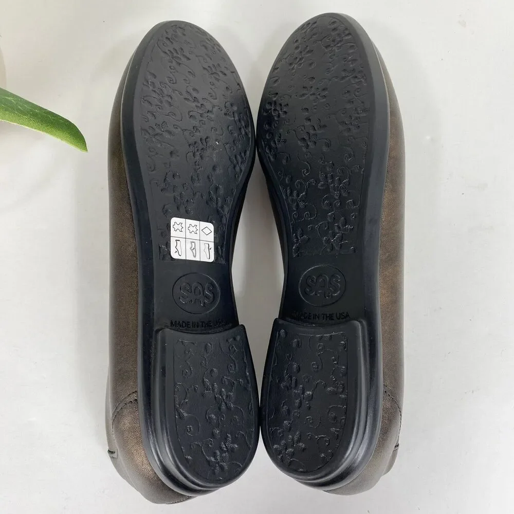 NWOB SAS Scenic Ballet Flat Bronze Metallic Slip On Comfort Shoe Women Size 9.5N